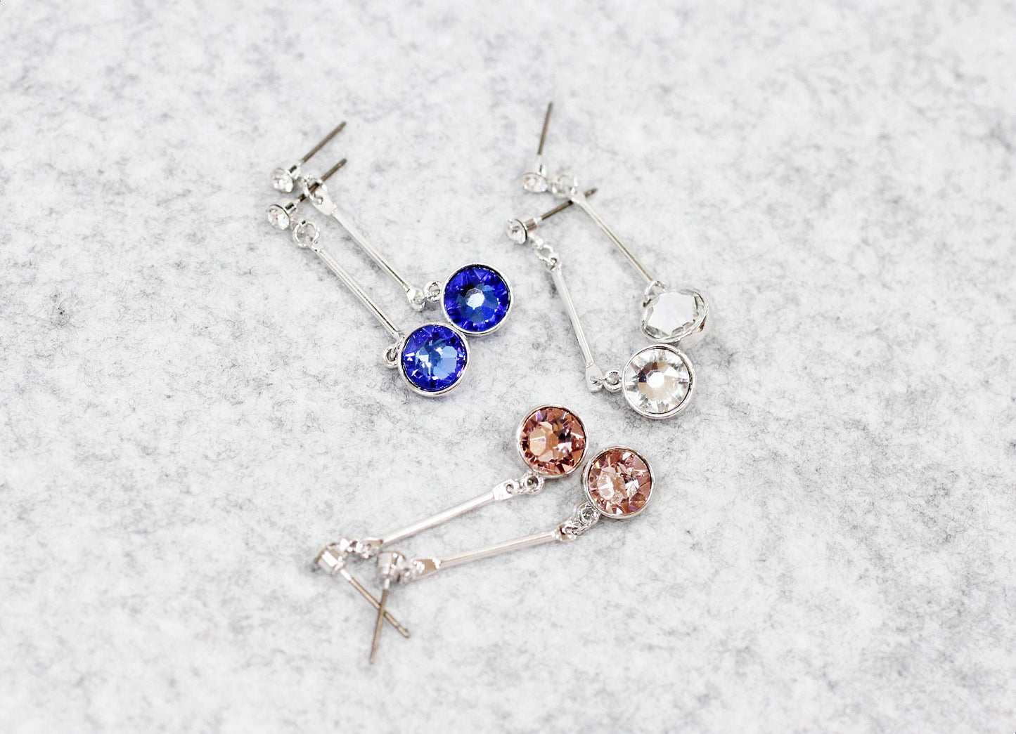 BNP Jewelry Lovely Crystal Long Earring Simple High-end Design K-Trendy Style Made In Korea