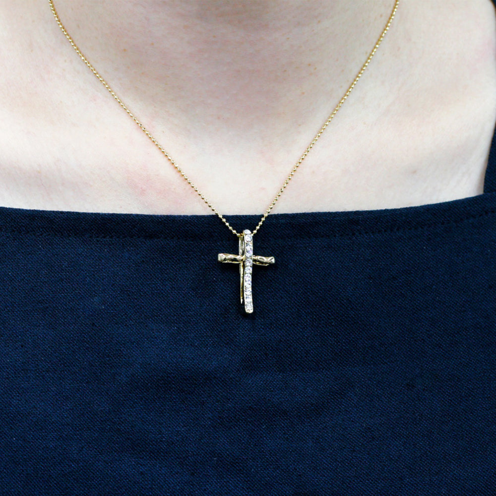 BNP Jewelry Gold Cross Necklace Christmas Fashion Necklace Daily Religious Person Jewelry Made in Korea
