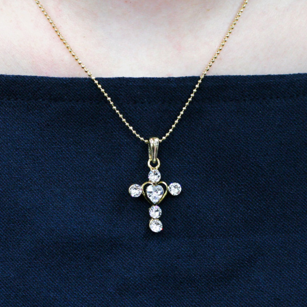 BNP Jewelry Heart Cross Necklace Daily Religious Person Jewelry Christmas Fashion Necklace Made in Korea