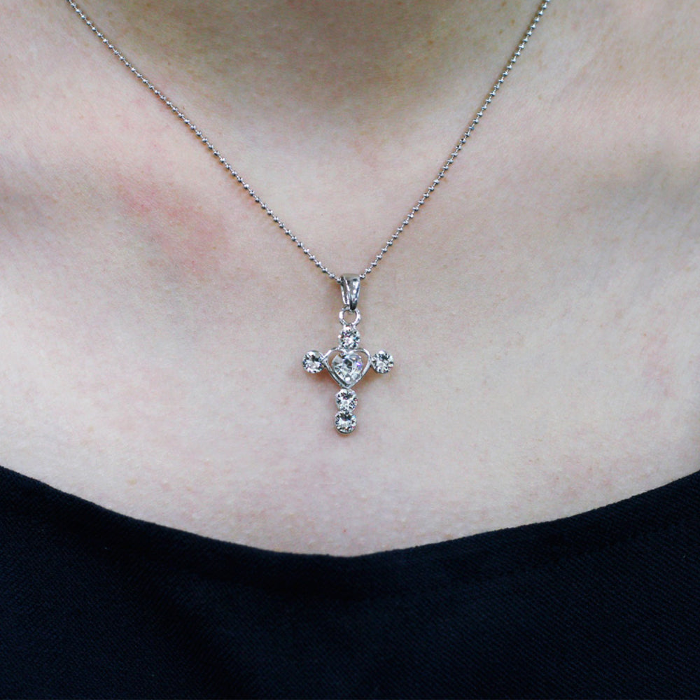 BNP Jewelry Heart Cross Necklace Daily Religious Person Jewelry Christmas Fashion Necklace Made in Korea