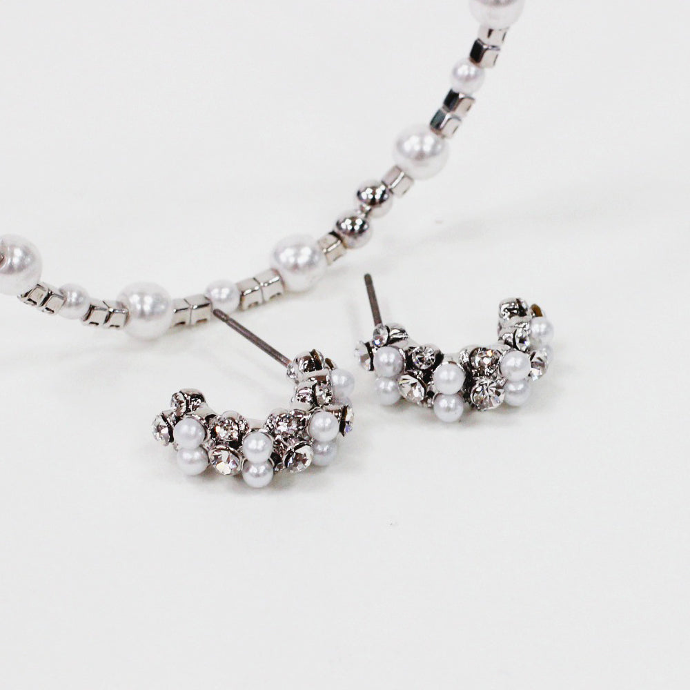 BNP Jewelry Korean Design K-Drama Style Pearl Hoop Circle Earrings Unique Earrings Made in Korea