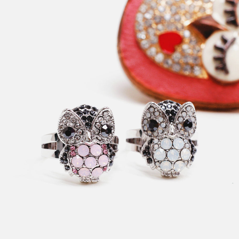 BNP Jewelry Korean Traditional Style Opal Owl Ring Animal Jewelry K-Drama K-Fashion Rings