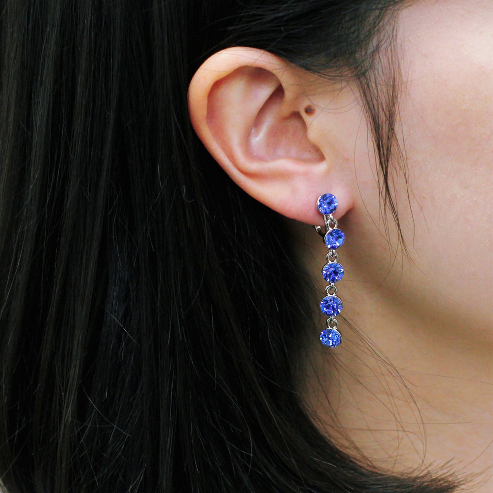 BNP Jewelry Crystal A Chandelier Style Long Non Piercing Clip Earrings Party Wedding Special Day Made in Korea