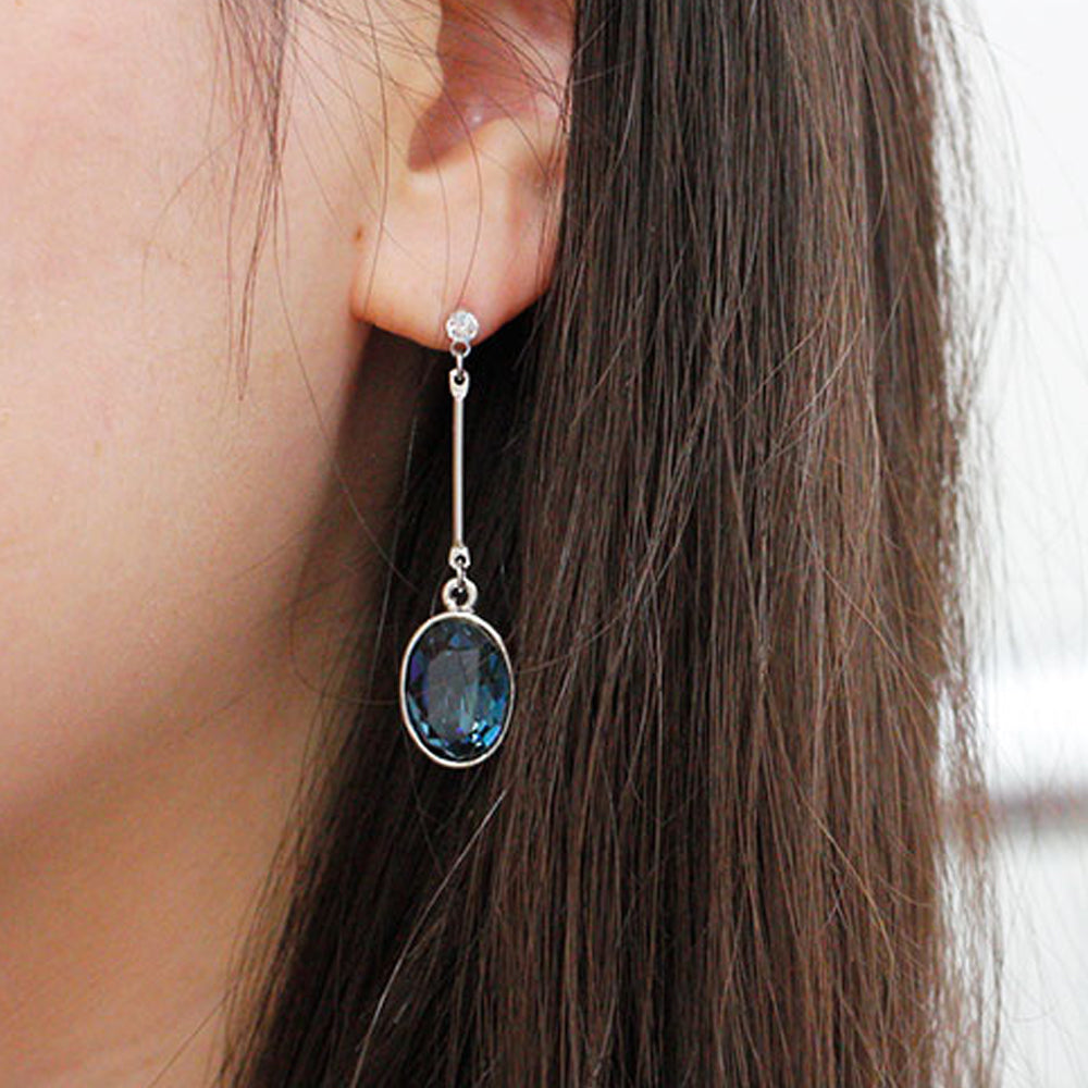 BNP Jewelry Big Oval Long Earring Suit Dress Wedding Jewelry K-Women Style