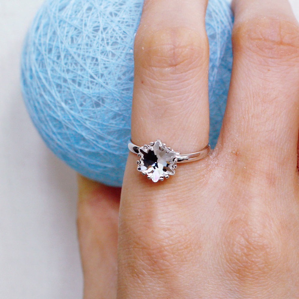 BNP Jewelry Cute Brass Winter Snow Flake Flower Mini Rings Christmas Girl Friend Gift Korean Design