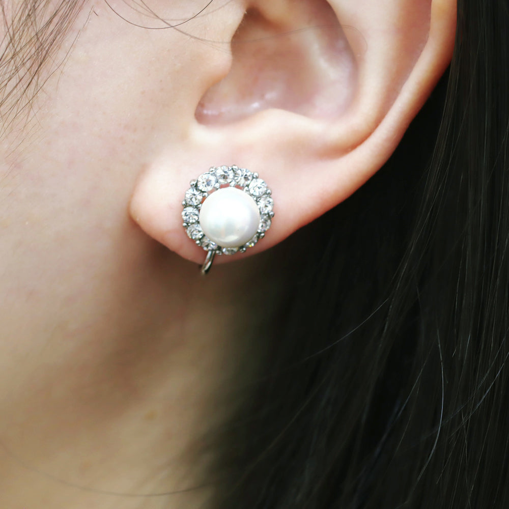 BNP Jewelry Luxury Pearl Clip Earrings Clip-on Non-Piercing Wedding, Party, Dress Earring Made in Korea