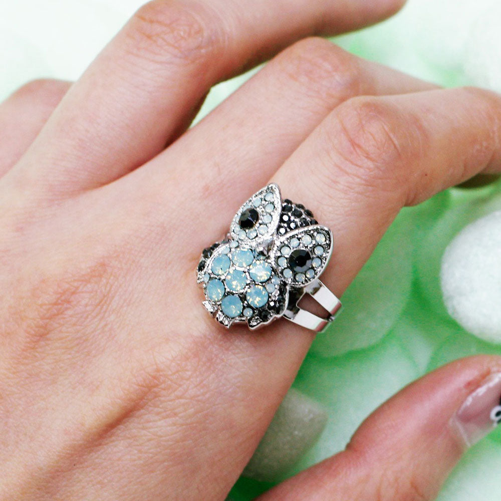 BNP Jewelry Korean Traditional Style Opal Owl Ring Animal Jewelry K-Drama K-Fashion Rings