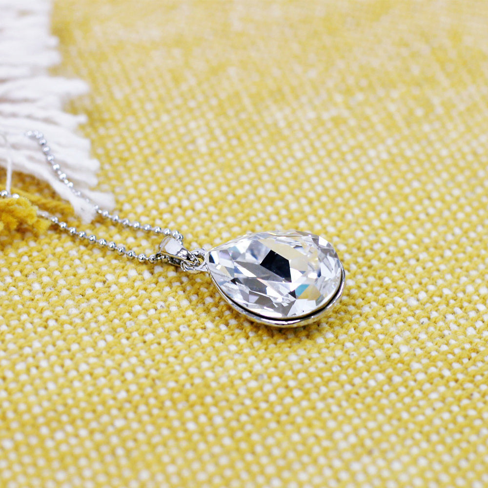 BNP Jewelry Water Drop Crystal Brass Simple Necklace Wedding Office Girl Trendy Classic Made in Korea Jewelry