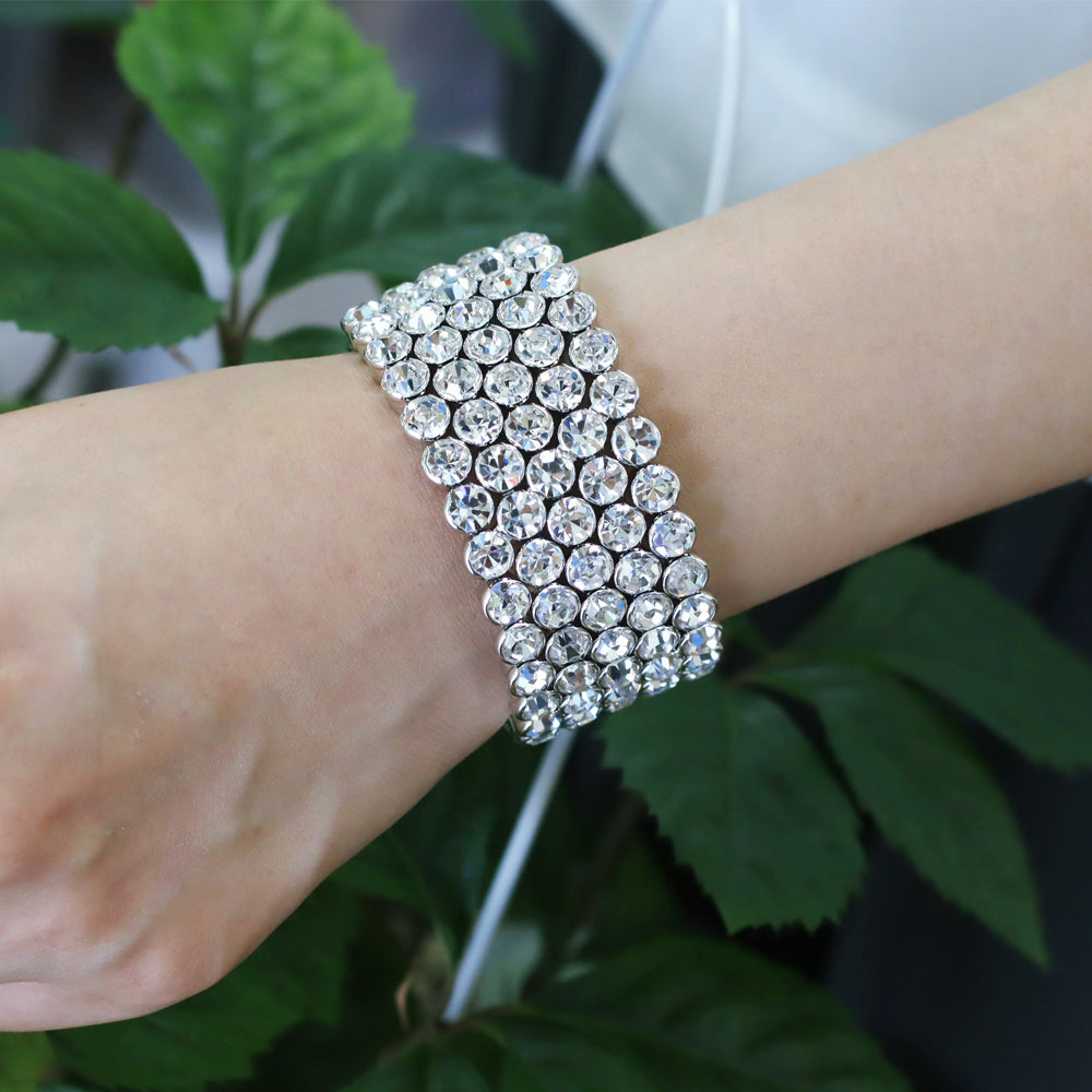 BNP Jewelry Big size Crystal Free Size Bangle Party Dress Meeting Luxury Bling Made in Korea Design