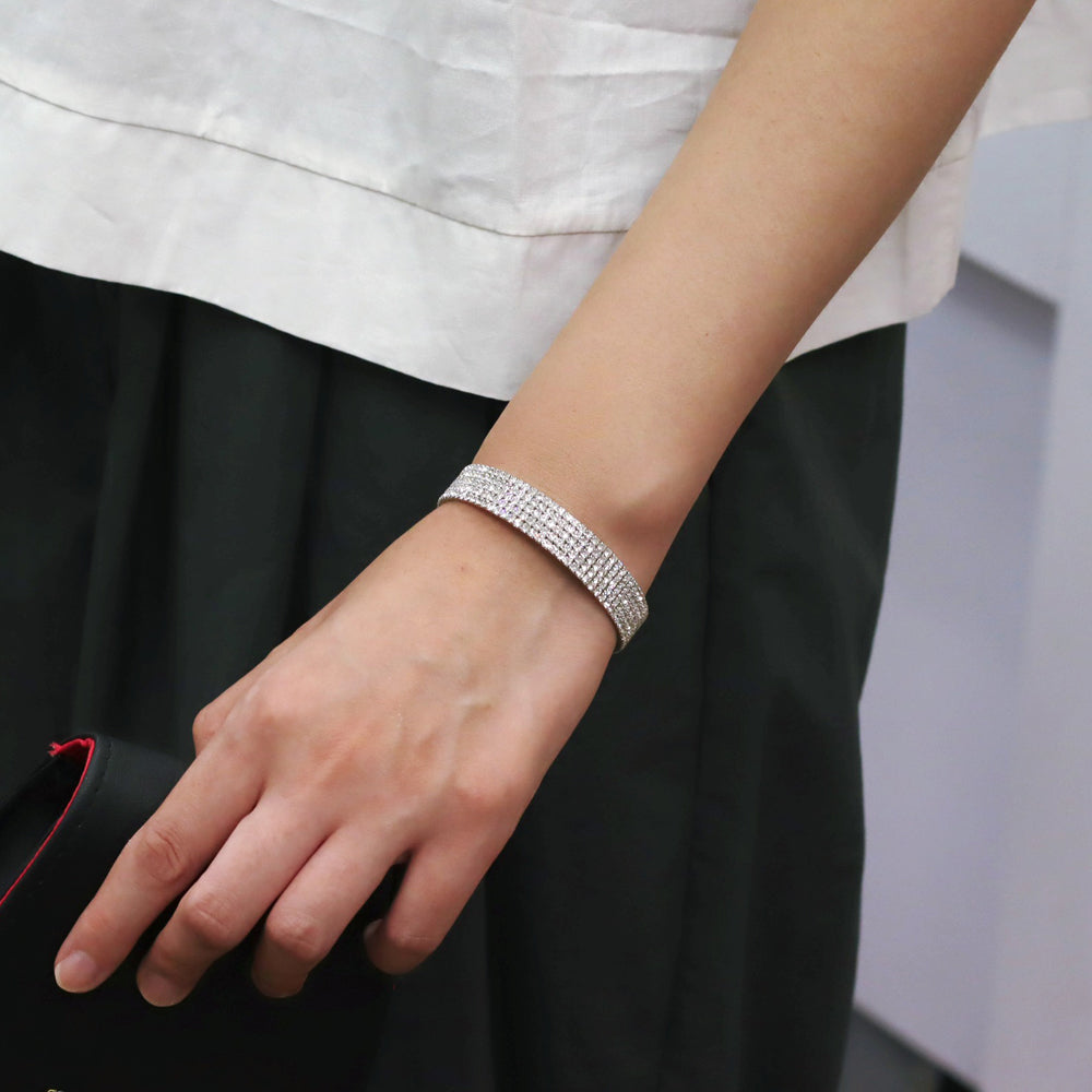 BNP Jewelry Big size Crystal Bangle Free Size K-Drama Party Dress Luxury Bling Made in Korea