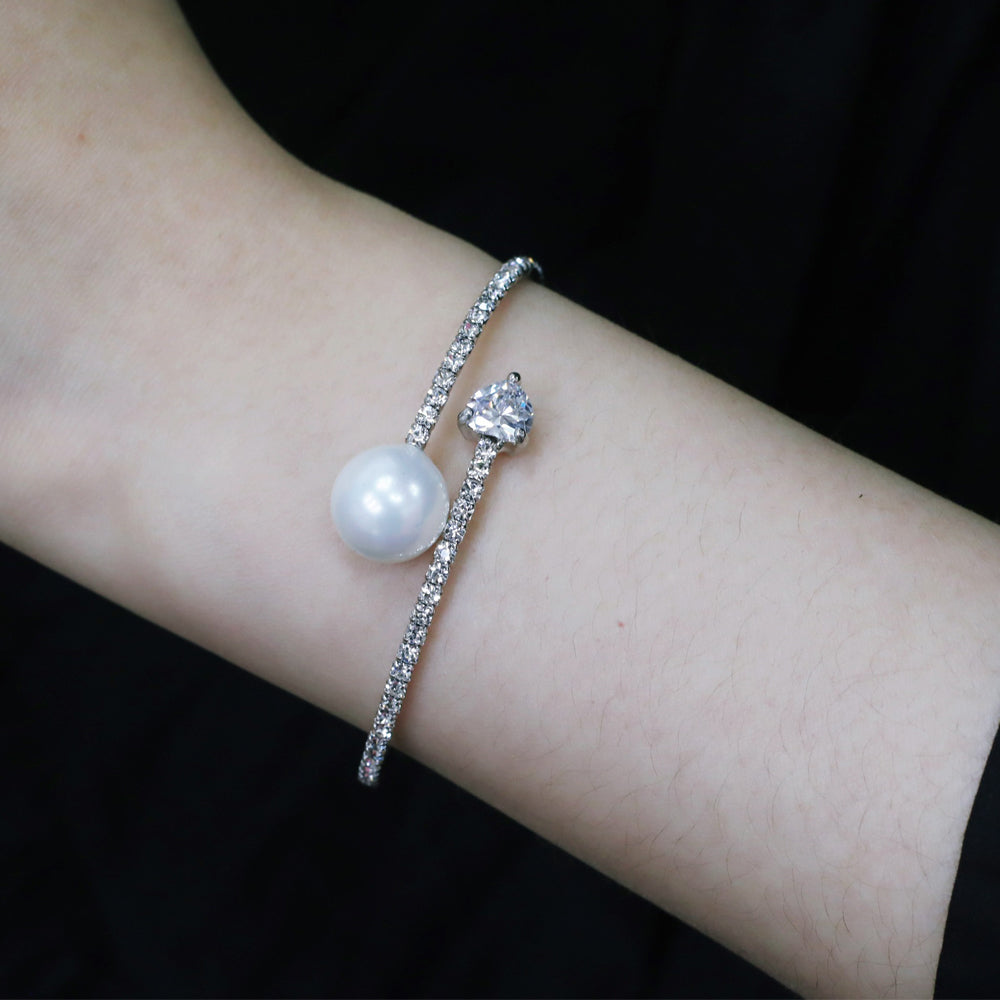 BNP Jewelry Big Mother Pearl Bangle Bracelet K-Wedding Jewelry Made in Korea Design