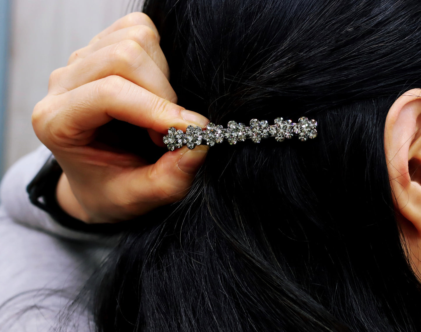 BNP Jewelry Flower Long Hair Pin Bling Lovely Style Korean Celebrities Hair Accessories