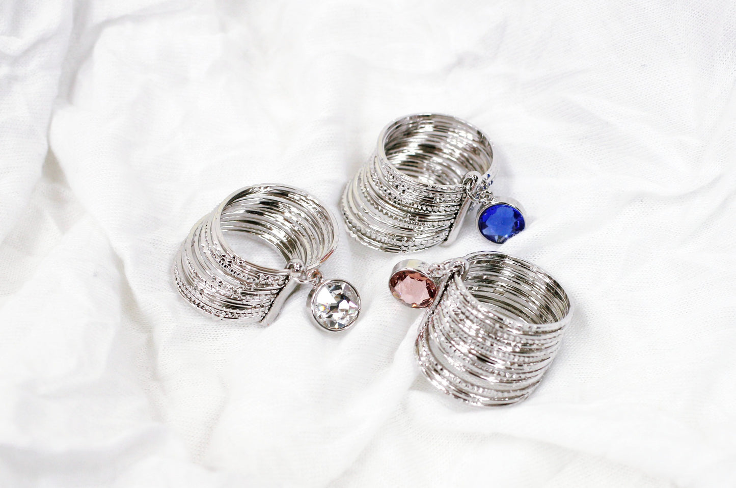 BNP Jewelry Big Unique Bold Point Ring Design Luxury Ring K-Fashion Rose Sapphire K-Celebrity Drama