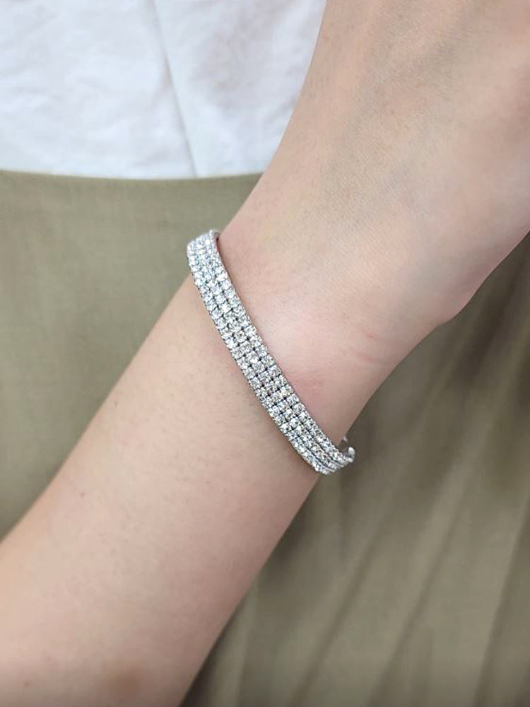 BNP Jewelry Austrian Crystal Wide Hinged Cuff Bracelets Statement Arm Cuff Bangles for Women Trendy Jewelry Gifts