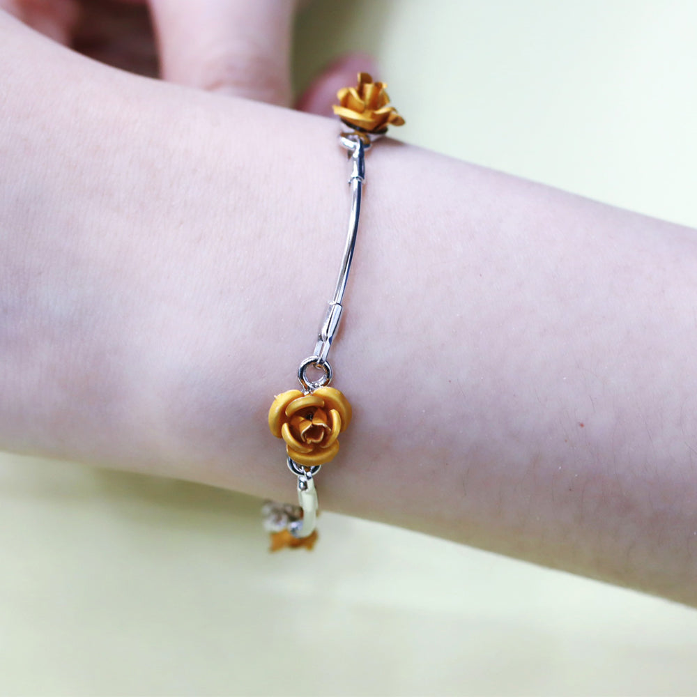 BNP Rose Flower Charm Chain Bracelet Summer Jewelry Kpop Demon Hunters Fashion Item