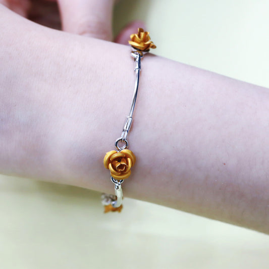 BNP Rose Flower Charm Chain Bracelet Summer Jewelry Kpop Demon Hunters Fashion Item