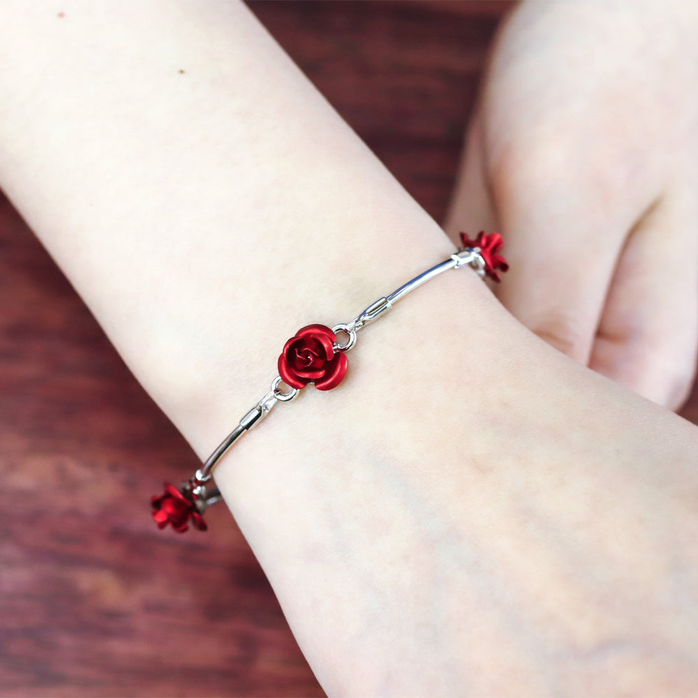 BNP Rose Flower Charm Chain Bracelet Summer Jewelry Kpop Demon Hunters Fashion Item