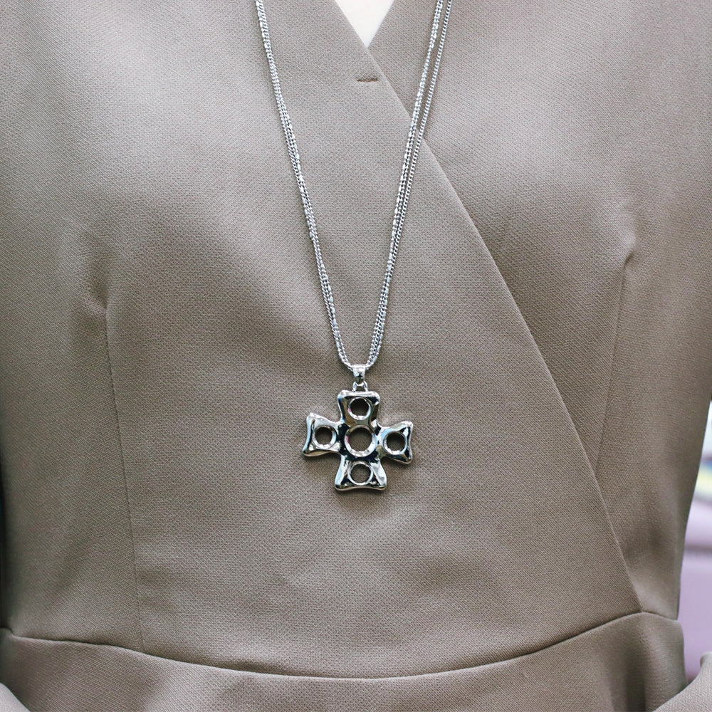 BNP Jewelry Big Cross Pendant Necklace K-Design Korean Fashion Long Chain Christmas Jesus